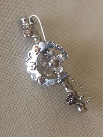 antique victorian sterling silver sweetheart brooch