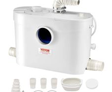 Macerator Pump, 900W, 180 L/min(48 GPM) Flow, 40 ft/12 m Head, Macerator Sewerage Toilet Pump with 4 Water Inlets, Waste Water Disposal Upflush Machine for Toilet, Basement, Shower, Sink, Laundry, Bathtub