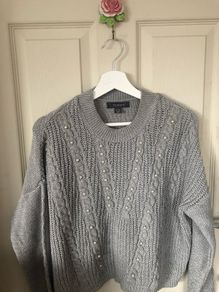 Women's Grey Pearl detail jumper