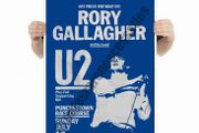 Rory Gallagher, U2 1982 Punchestown Naas, Ireland Concert Poster A2 Size