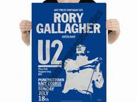 main image for ad Rory Gallagher, U2 1982 Punchestown Naas, Ireland Concert Poster A2 Size
