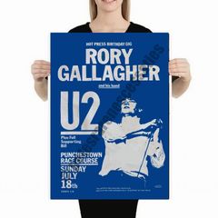 Rory Gallagher, U2 1982 Punchestown Naas, Ireland Concert Poster A2 Size
