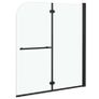 Folding Shower Enclosure 2 Panels ESG 120x140 cm Black Image 2