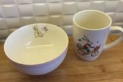 Bunny rabbit bowl and cups