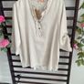 Beige linen mix blouse with frilled detail large /XLarge Image 9