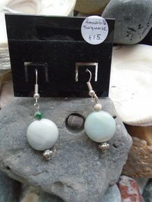 Amazonite earrings,Gemstone earrings,New.Gift.