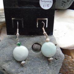 Amazonite earrings,Gemstone earrings,New.Gift.