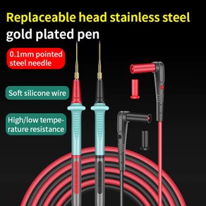 Multimeter Silicone Test Leads with Replaceable Gold Plated Needle Probes