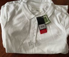 Next girls white polo shirts long sleeve 2 pack age 10 to 11 years - New