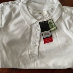 Next girls white polo shirts long sleeve 2 pack age 10 to 11 years - New