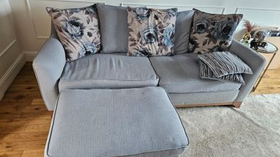 3 seater sofa with Armchair and footstool