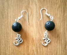 Lava rock crystal earrings