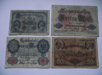 Germany. Empire. 4 Notes (1914)