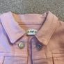Girls pink denim jacket Image 2