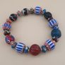 Vintage Venetian style Mix Chevron & Trade Glass beads Bracelet Image 7