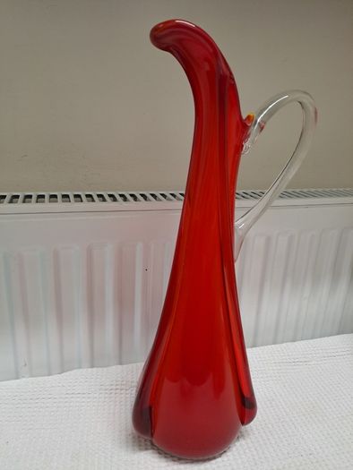 Murano glass Sommerso beak vase or jug