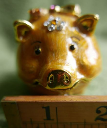 Enamel Pig Trinket Box