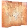 Folding Room Divider 200x170 cm World Map Yellow Image 3