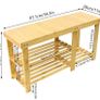 Bamboo Shoe Rack Bench 3 Tier Entryway Shoe Storage Organizer Shelf (FREE POSTAGE) Image 3