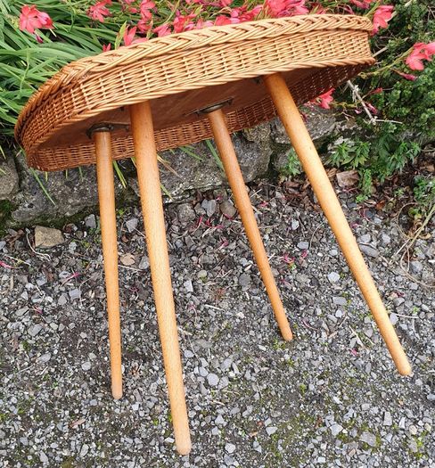 Very Rare Mid Century Wicker Table