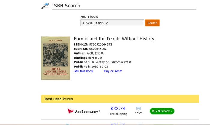 Europe and the People Without History Eric R. Wolf
