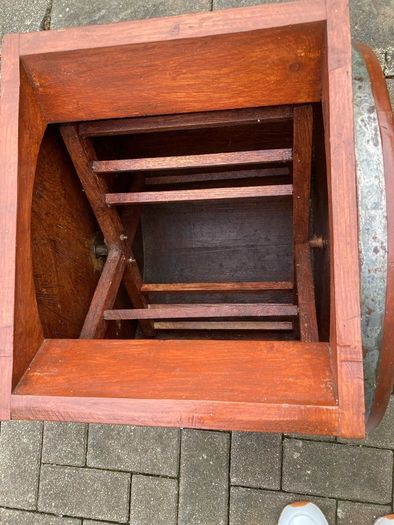 antique butter churn.