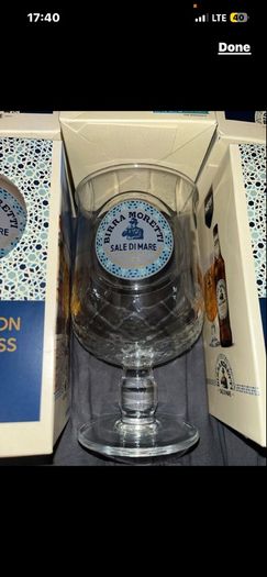 Birra Moretti Sale di mare Pint Glass Beer Limited edition