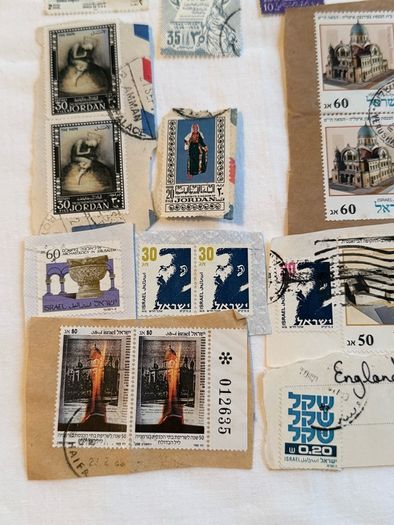 Stamp collection from Qatar, Saudi Arabia, Israel, Jordan, Iraq, Oman and United Arab Emirates