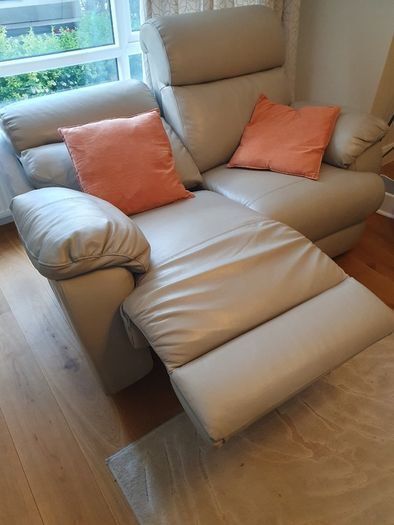 Two seater leather recliner