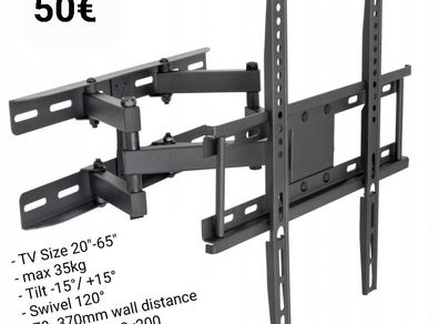Tv Wall Mount Bracket Tilt and Swivel 20" - 65"