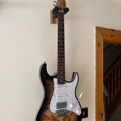 Jet Guitars JS-450 QTBR Roasted Maple / Rosewood HSS - Transparent