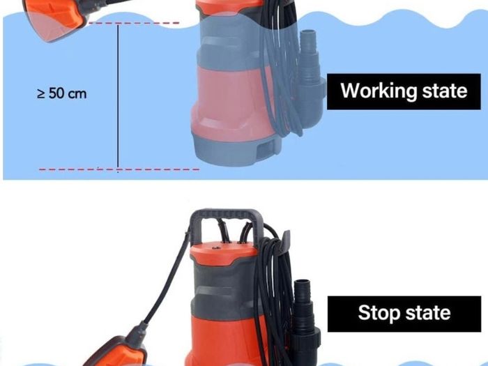 400W Submersible Pump for Clean Dirty Water 8000 LPH, Drain Water from Garden Pond Pool Hot Tub Flooded Cellar, with Float Switch and Hose Connector (FREE POSTAGE)