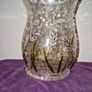 Large hand painted crackle glass candle holder Image 4