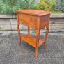 vintage French Provincial or Louis XV-style wooden bedside table/side chest featuring two drawers, cabriole legs, and a lower open shelf Image 5