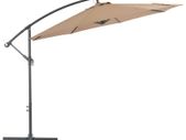 Cantilever Umbrella with LED Lights and Steel Pole 300 cm Taupe
