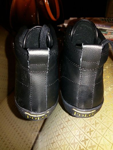 Black Polo Ralph Lauren laced boots NEW