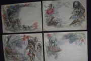 Brownie Downing - 4 X Rare Original Watercolour Illustrations - 3 signed