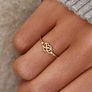 ALMORA S925 Silver Gold Plated Infinity Heart Ring - Size 9 Image 3