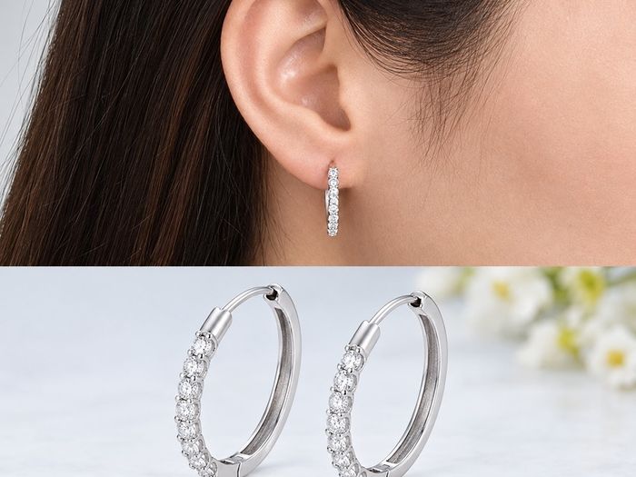 0.54ct lab grown diamond hoop earrings
