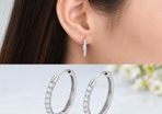 0.54ct lab grown diamond hoop earrings