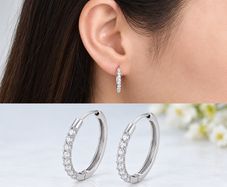 0.54ct lab grown diamond hoop earrings