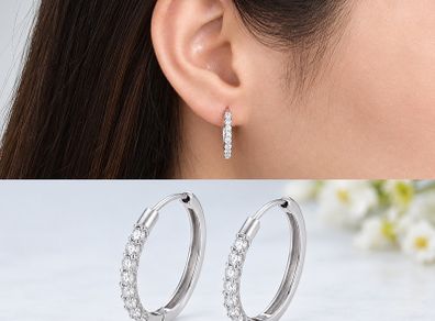 0.54ct lab grown diamond hoop earrings