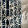 White Denim Jacket- Distressed Style with Blue Stripes- Size S Image 6