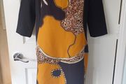 Cannellla Black &amp; Mustard Dress Size  16