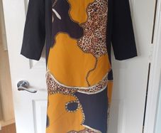 Cannellla Black & Mustard Dress Size  16