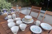 Vintage Royal Tara Fine Bone China Tea Set Floral Pattern &amp; Gold Rim (Made in Ireland)