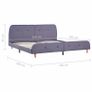 Bed Frame Light Grey Fabric 150x200 cm Image 6