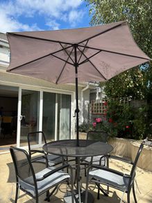 4 Seater Alexander Rose Patio dining table and parasol with base