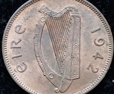 [#193] - Ireland 1942 | Irish 1/2d | Irish Half Penny | Sow | KM.10