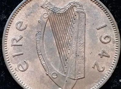 [#193] - Ireland 1942 | Irish 1/2d | Irish Half Penny | Sow | KM.10